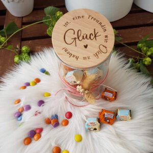 Geschenk-Glas „Freundin“